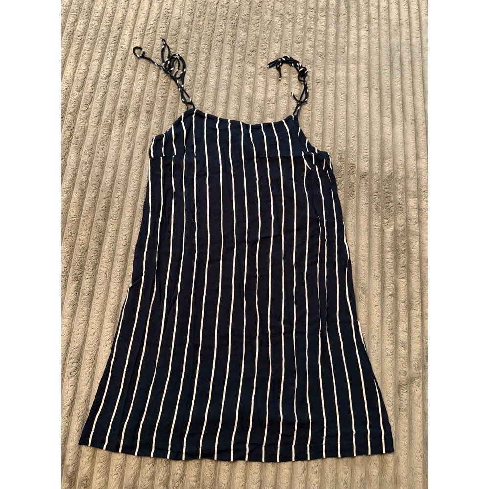 Billabong Womens‎ Navy Blue White Striped Tie Strap Cami Dress Small S/P/CH